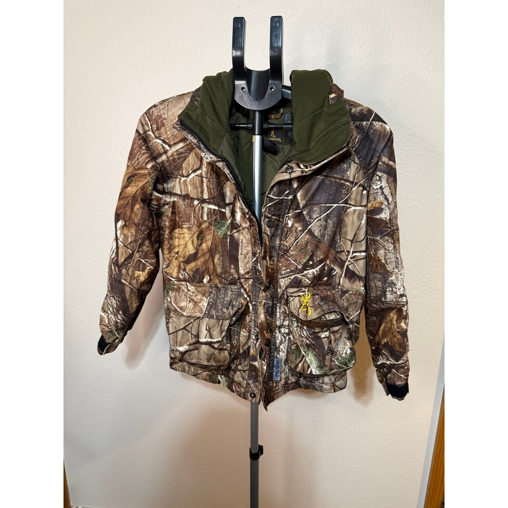 Browning Jr Pre-Vent Camo Hunting Jacket Boys Large Realtree Insulated 303-673